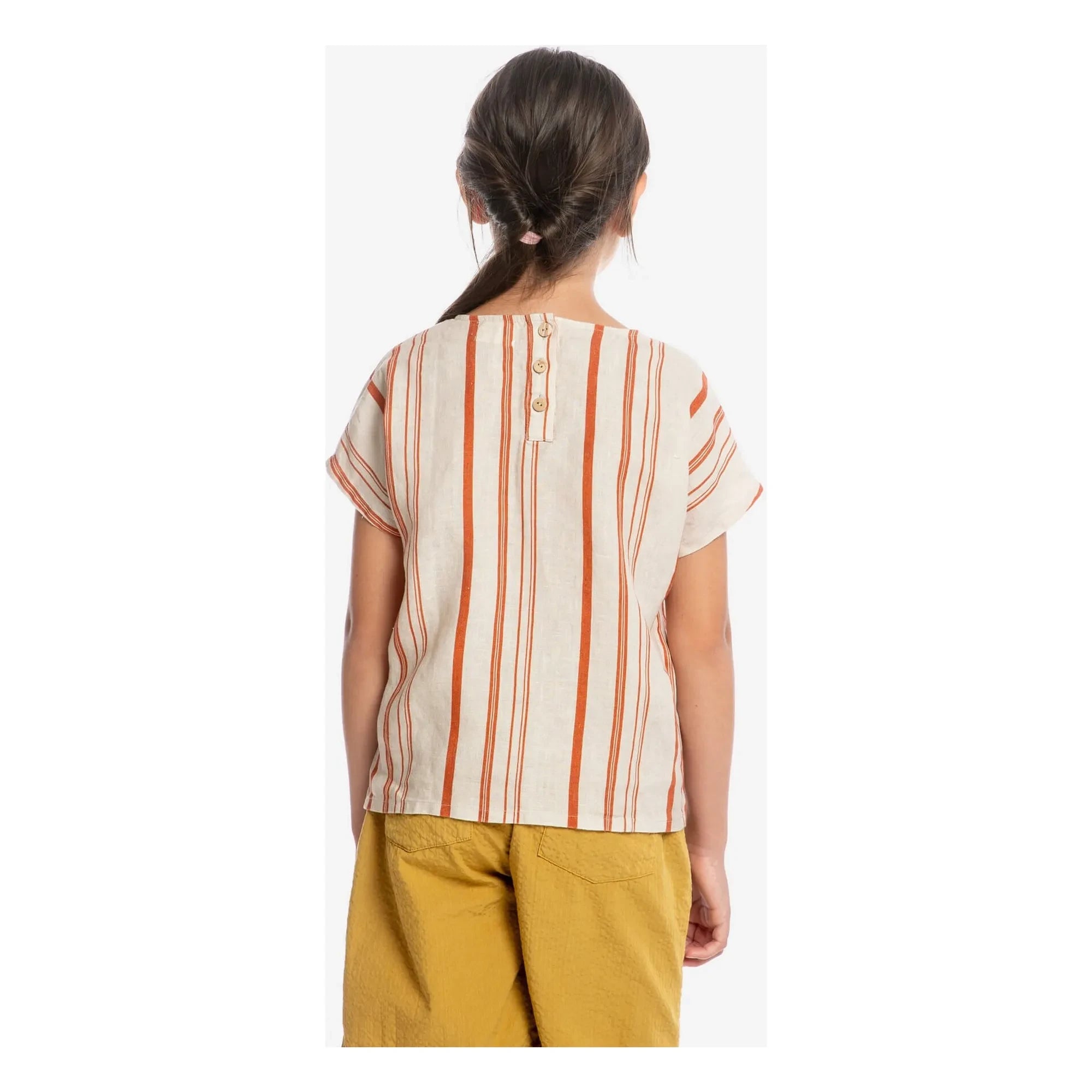 Matona - Camiseta de lino a rayas Easy | Blanco roto