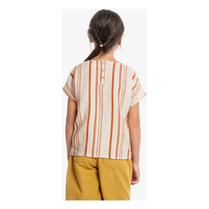 Matona - Camiseta de lino a rayas Easy | Blanco roto