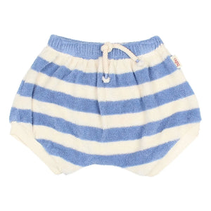 Búho - Pantalón corto de algodón orgánico a rayas | Azul claro