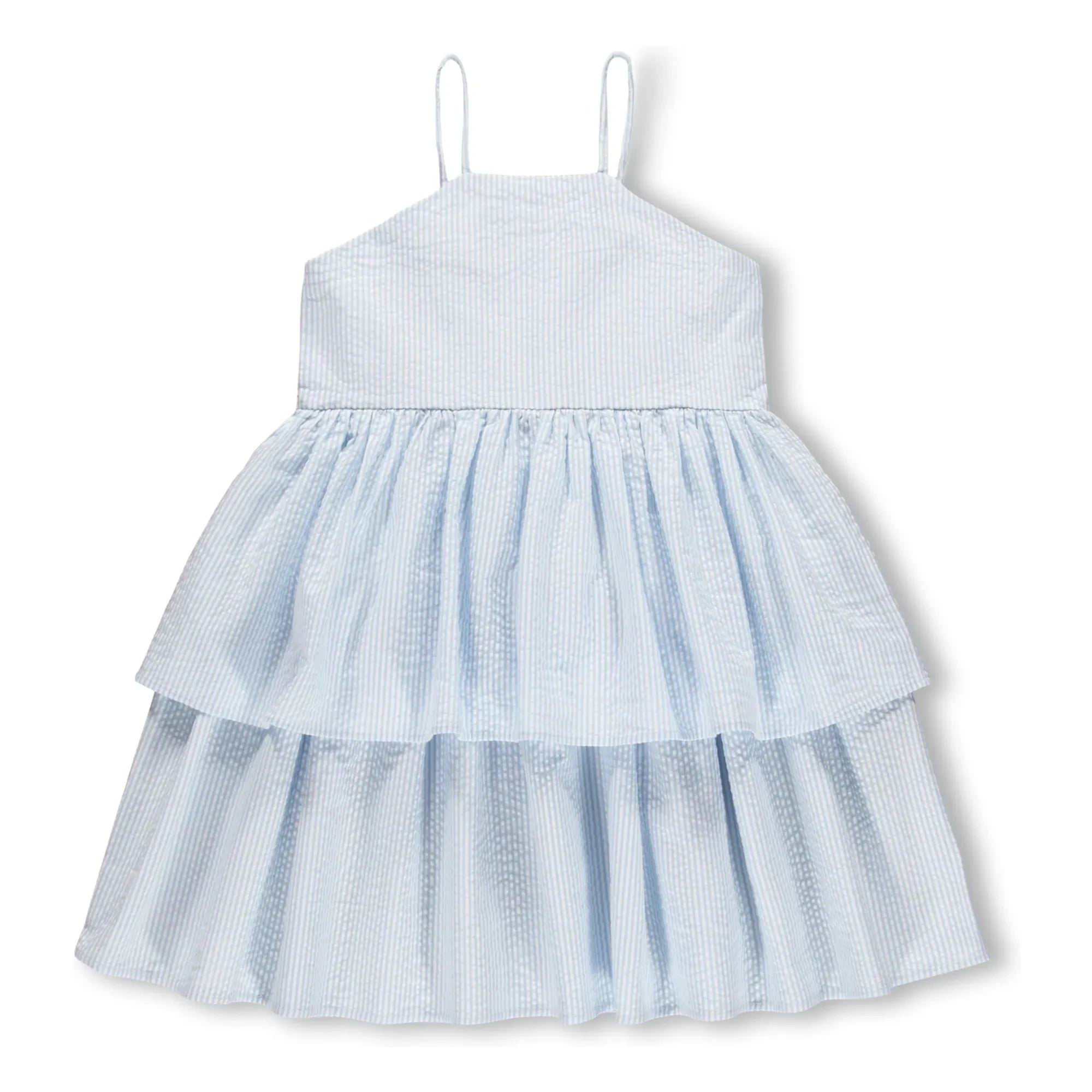 Molo - Vestido de volantes con rayas Chelsea Algodón orgánico | Azul claro