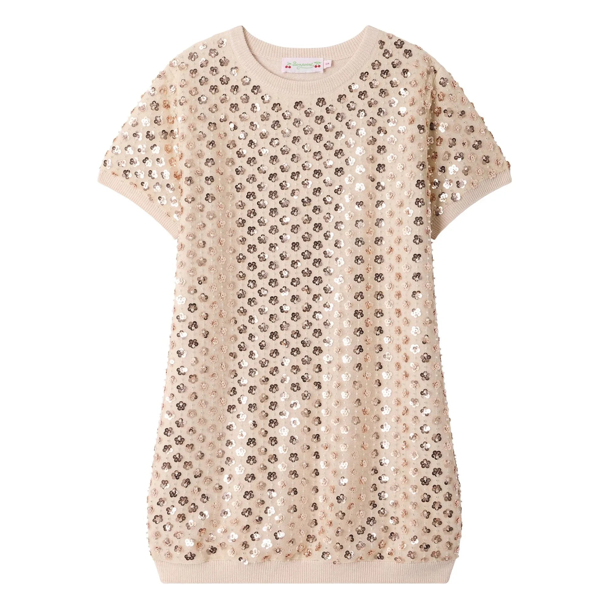 Bonpoint - Vestido Marlise de lana metalizada | Rosa pálido