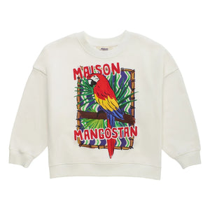 Maison Mangostan - Sudadera Parrot | Blanco