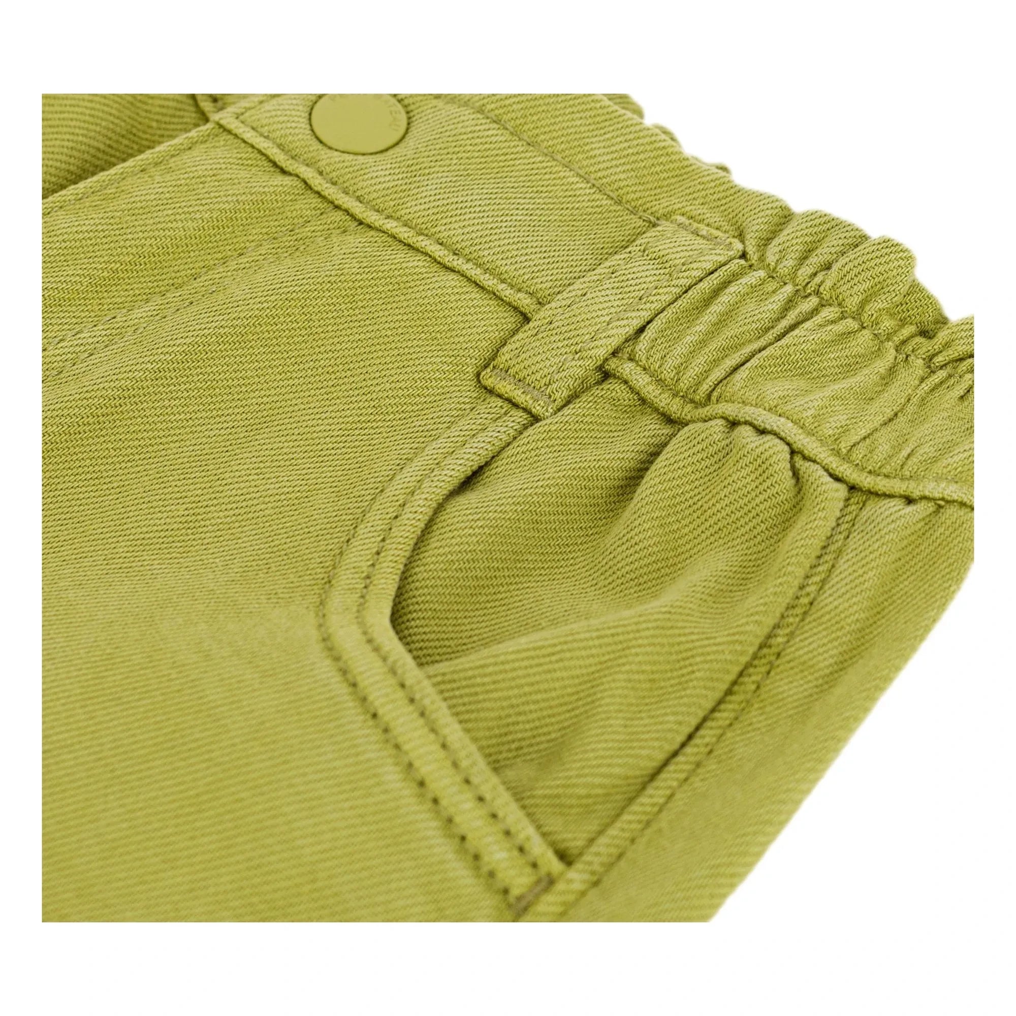 Petit Bateau - Pantalón de sarga con cordón en la cintura | Verde oliva