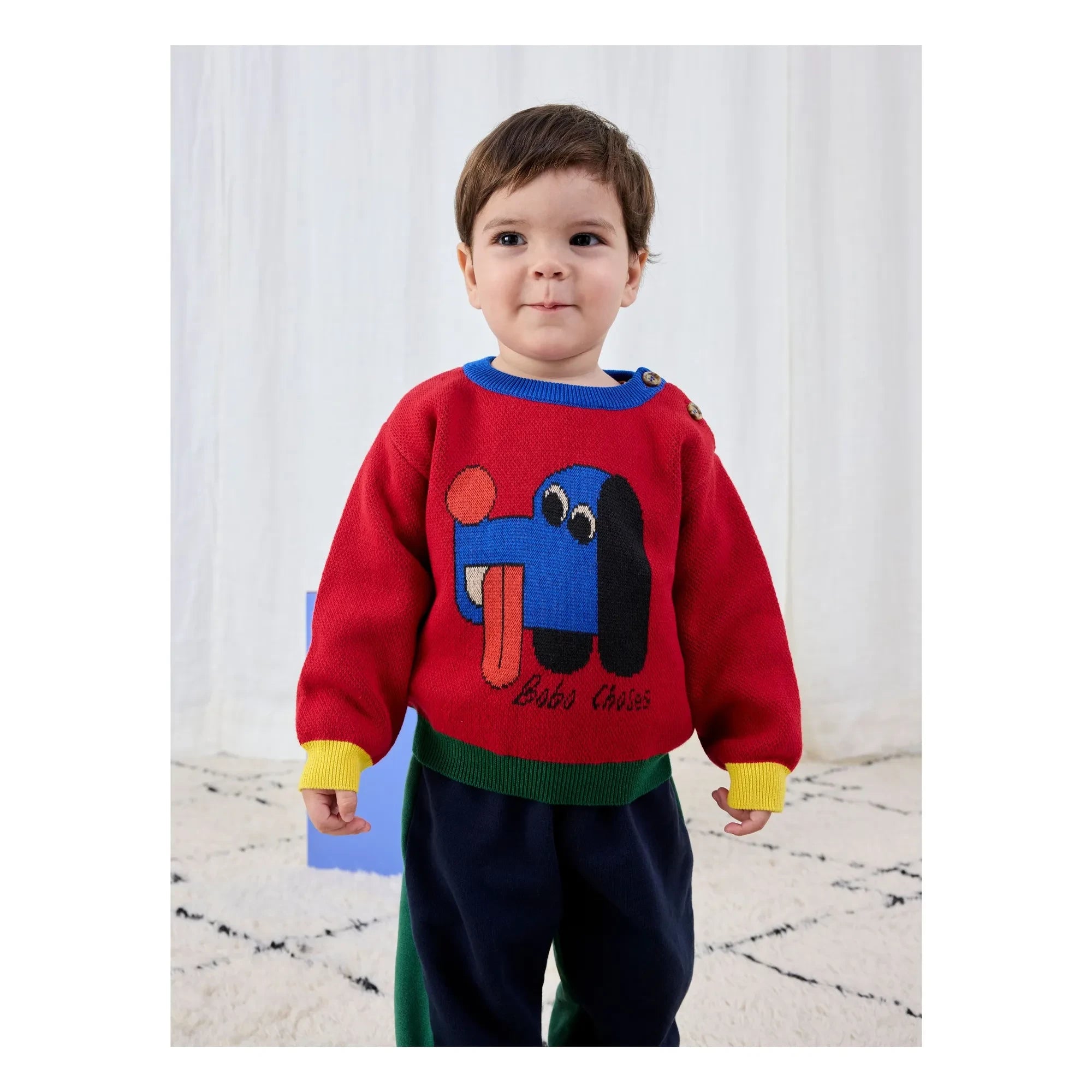 Bobo Choses - Jersey de perro de algodón orgánico colorblock Bebé | Rojo