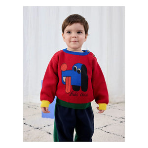 Bobo Choses - Jersey de perro de algodón orgánico colorblock Bebé | Rojo