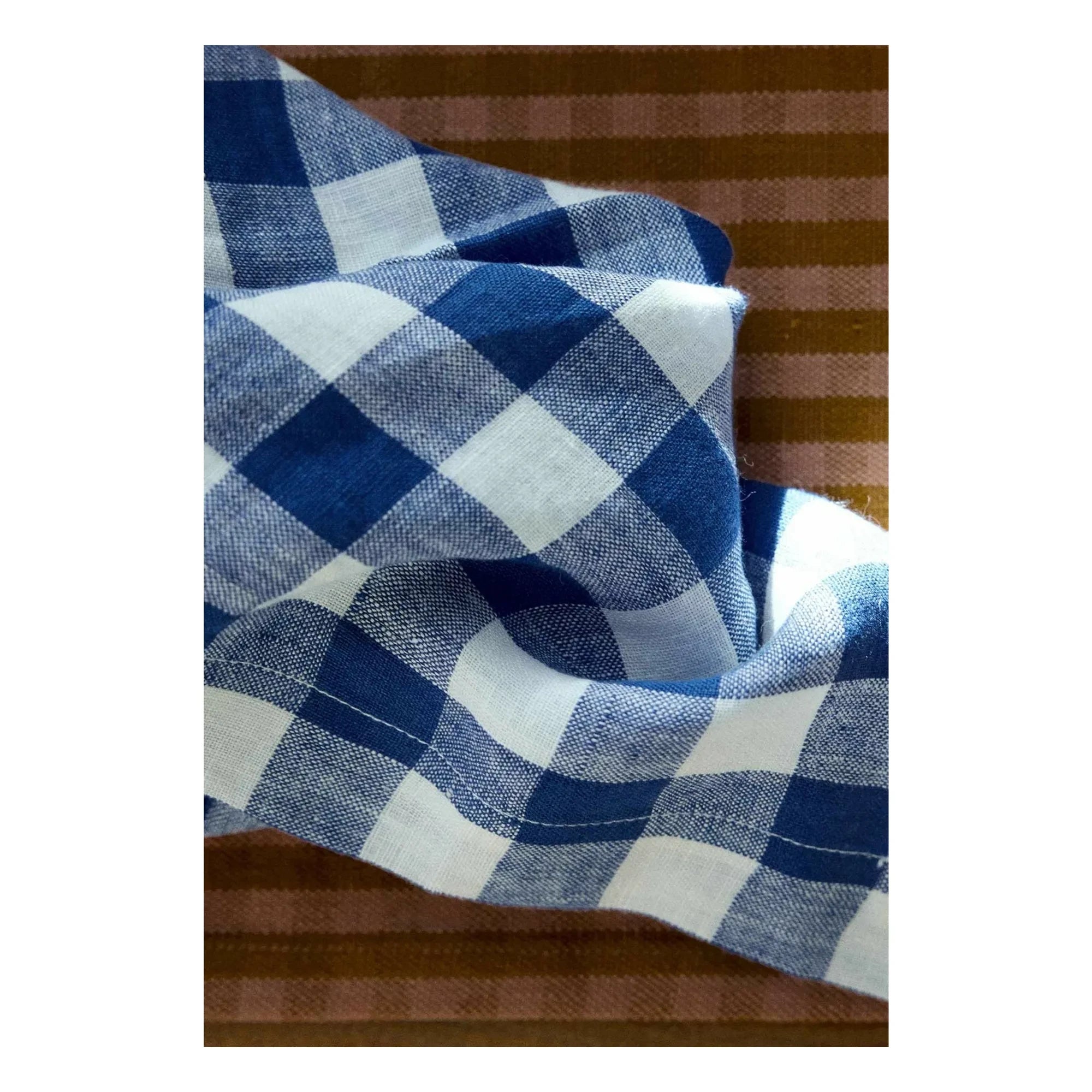 Gabrielle Paris - Servilleta de lino lavado Vichy | Azul