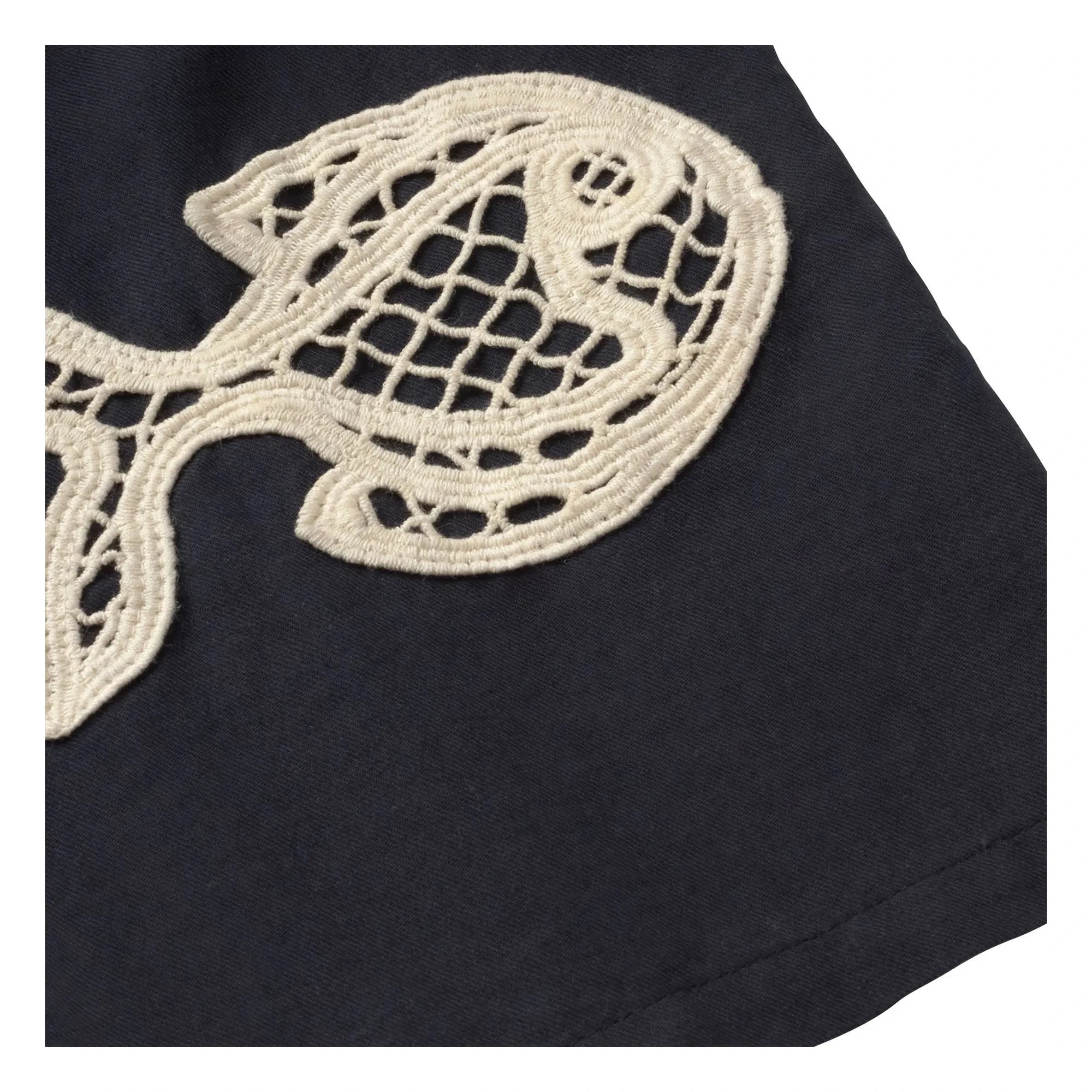 Thinking Mu - Camisa de algodón orgánico Donkey Fish | Azul marino