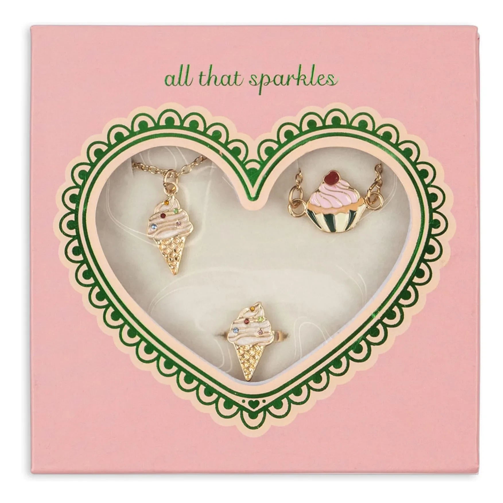 Konges Sløjd - Set de Collar, Pulsera y Anillo Glaces | Dorado