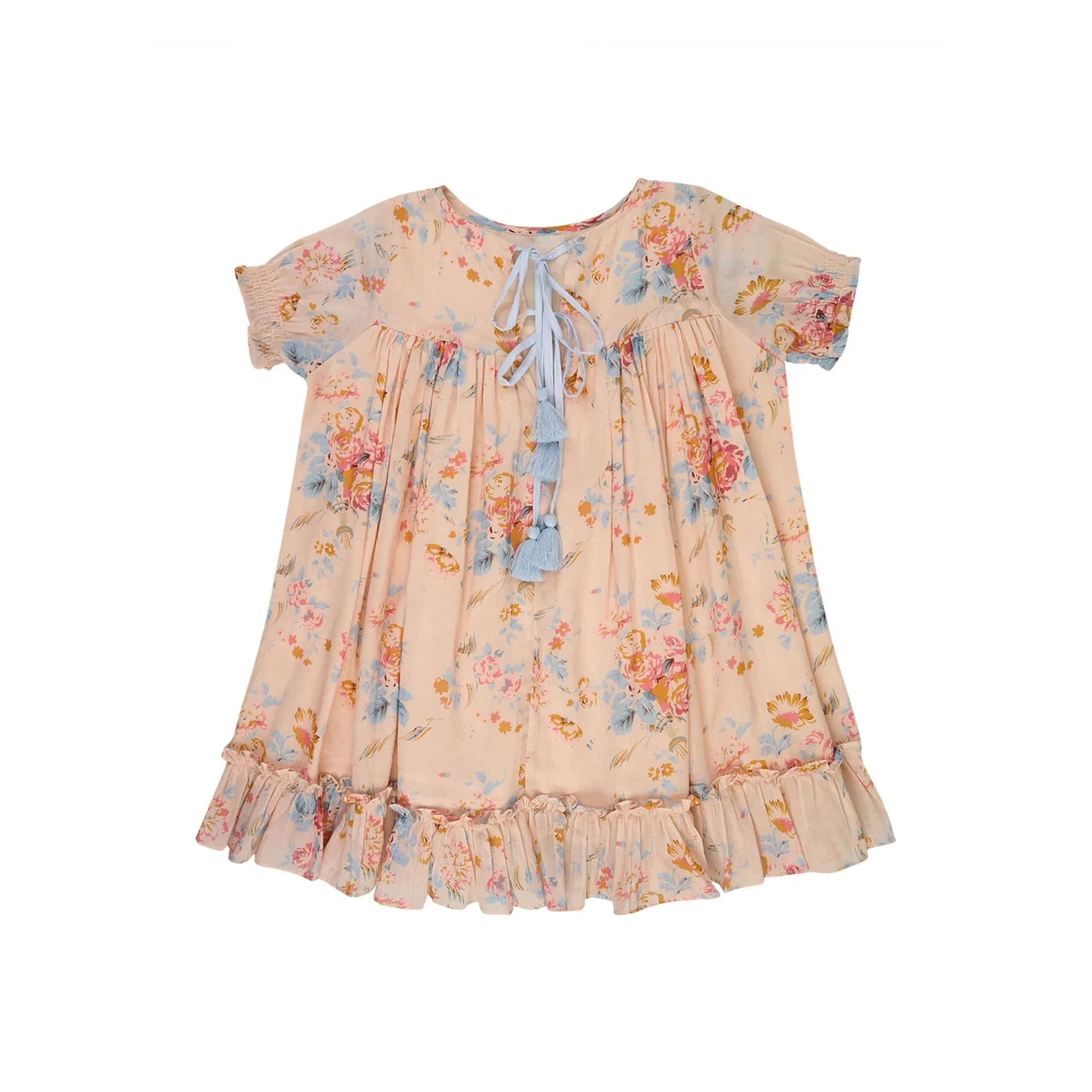 Lilinoa - Vestido de Voile de Algodón con Estampado Floral Maeva | Melocotón