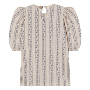 birinit - Vestido de algodón orgánico floral Sariñena | Blanco roto