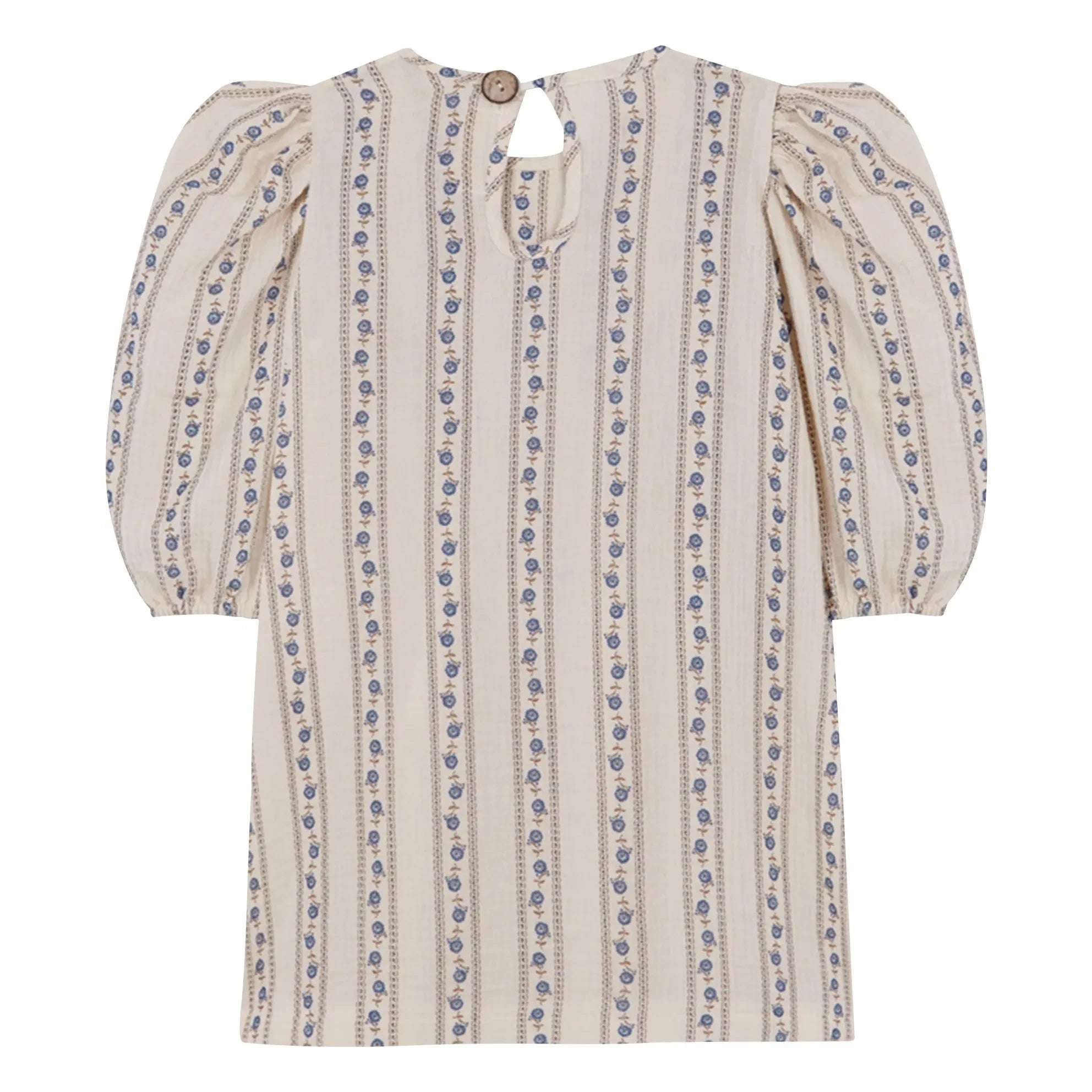 birinit - Vestido de algodón orgánico floral Sariñena | Blanco roto