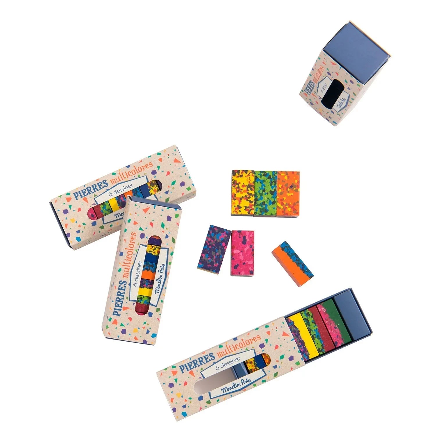 Moulin Roty - Juego de 6 lápices de colores variados
