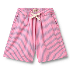 Wheat - Pantalones cortos de bermudas de algodón orgánico a rayas de coral | Rosa