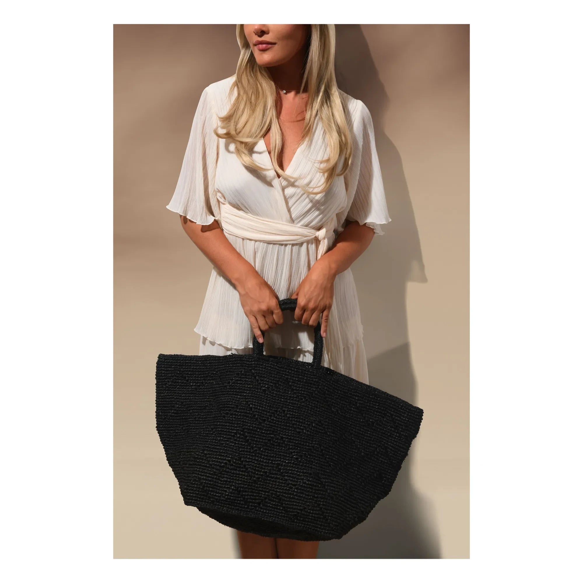 Camalya - Bolso de Compras Raphia Toabi | Negro