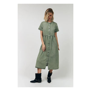 Lollys Laundry - Vestido de algodón Aliya | Caqui