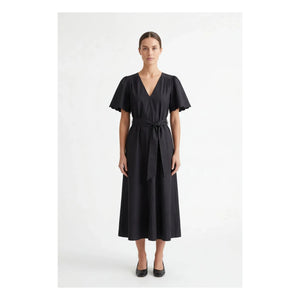 BELLEPIECE - Vestido de popelina de algodón Samos | Negro