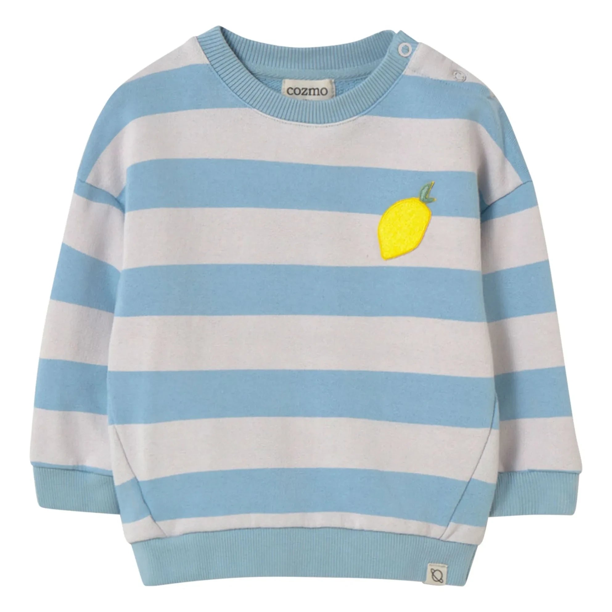 Cozmo - Sudadera polar de rayas Kelly | Azul claro
