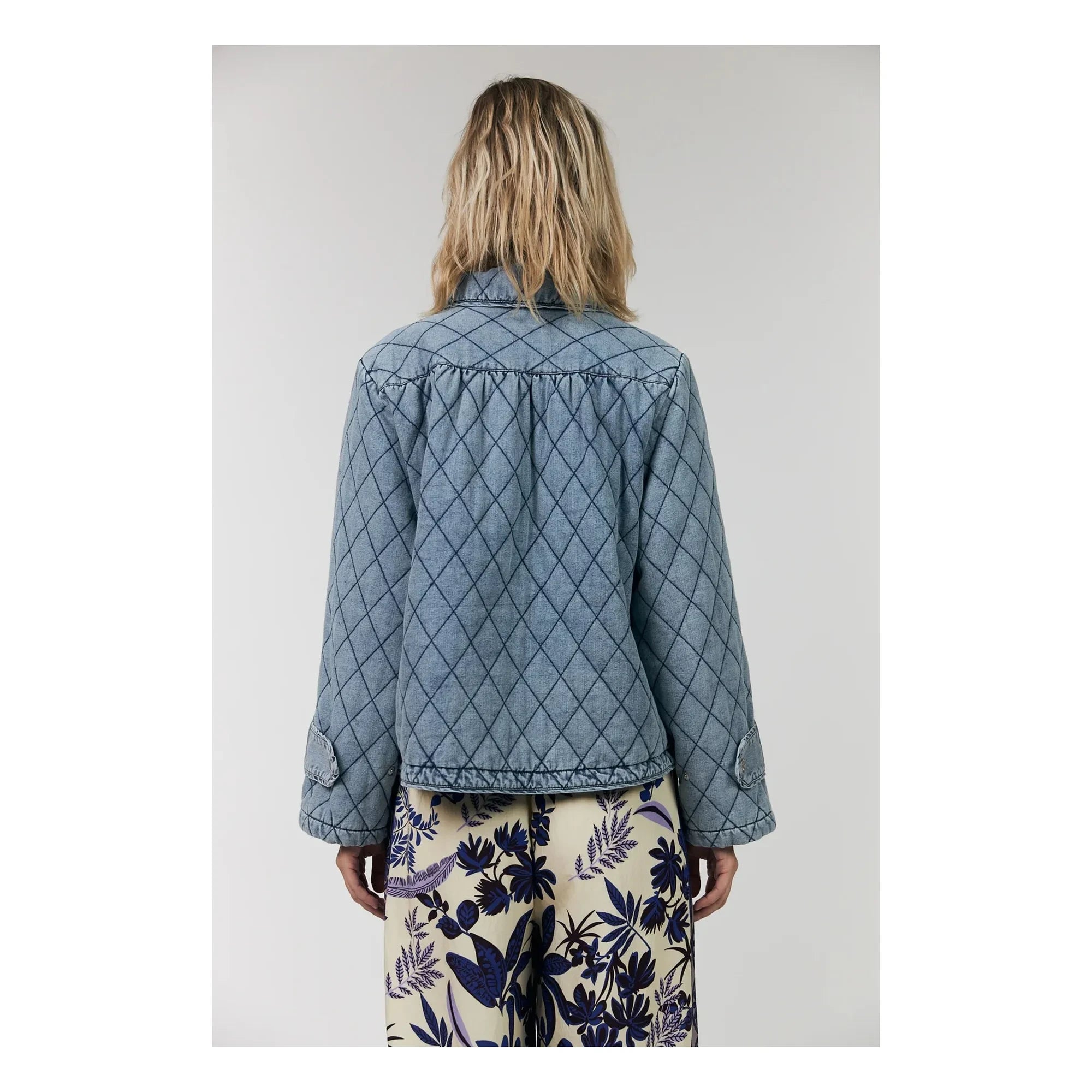 Lollys Laundry - Chaqueta de algodón acolchada Viola | Azul vaquero