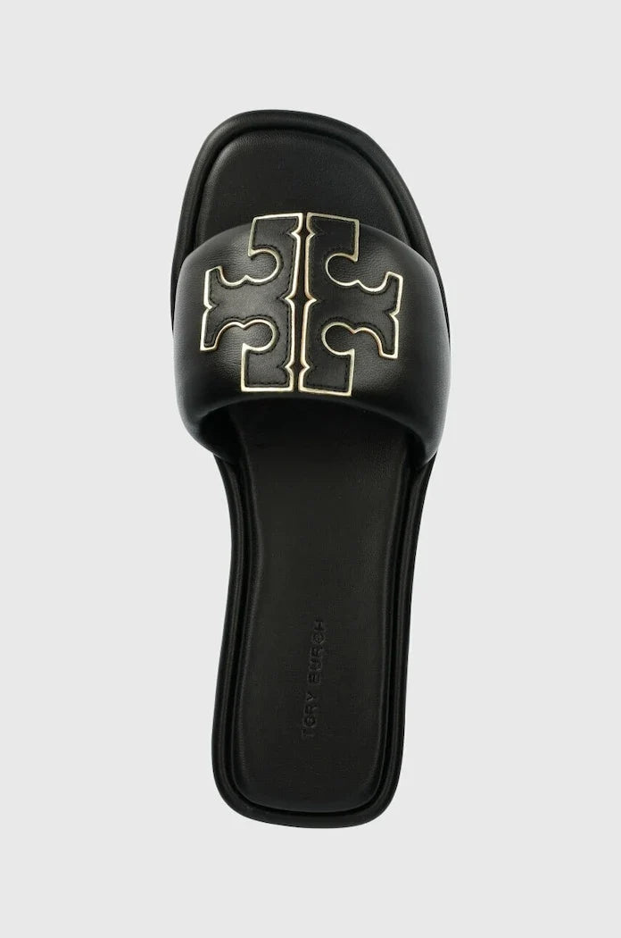 Chancla de piel Tory Burch Double T Sport