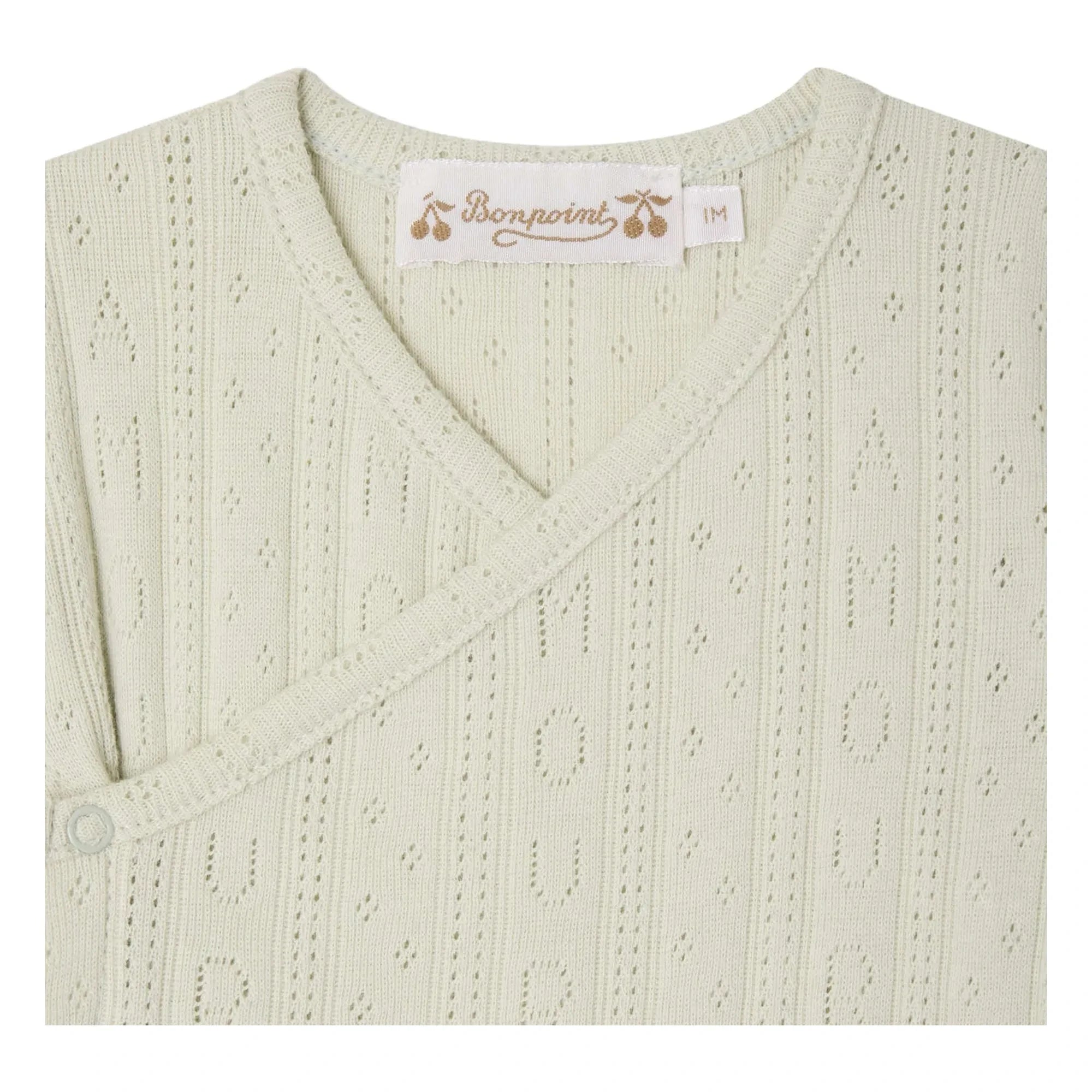 Bonpoint - Pelele de algodón orgánico Landon Pointelle | Celadon
