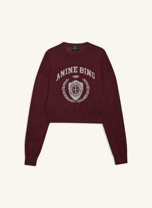 Anine Bing - Sudadera Mia de lana merino | Burdeos