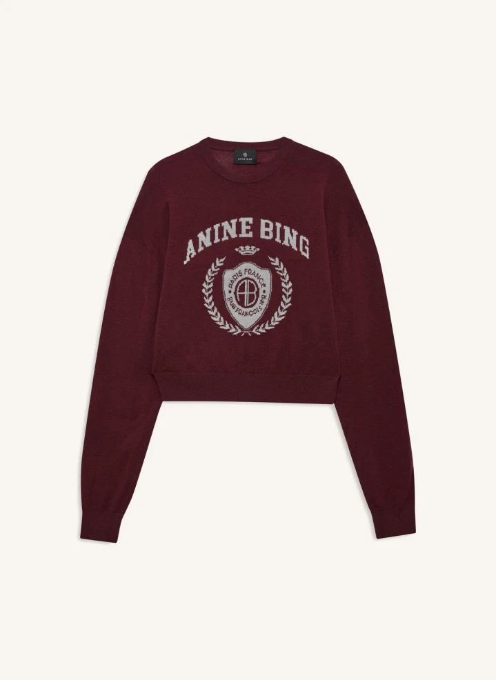 Anine Bing - Sudadera Mia de lana merino | Burdeos