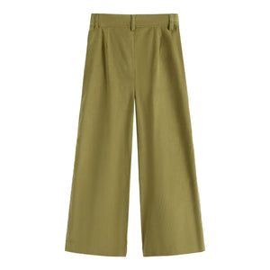 C'era Una Volta - Pantalón con bolsillos bordados Serena | Oliva