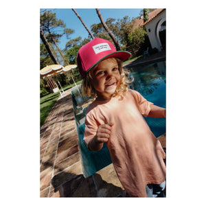 Hello Hossy - Gorra con visera curva pequeña de algodón orgánico | Fucsia