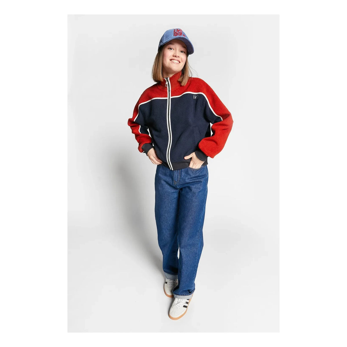Chaqueta de gofre con cremallera Indee | Azul Marino