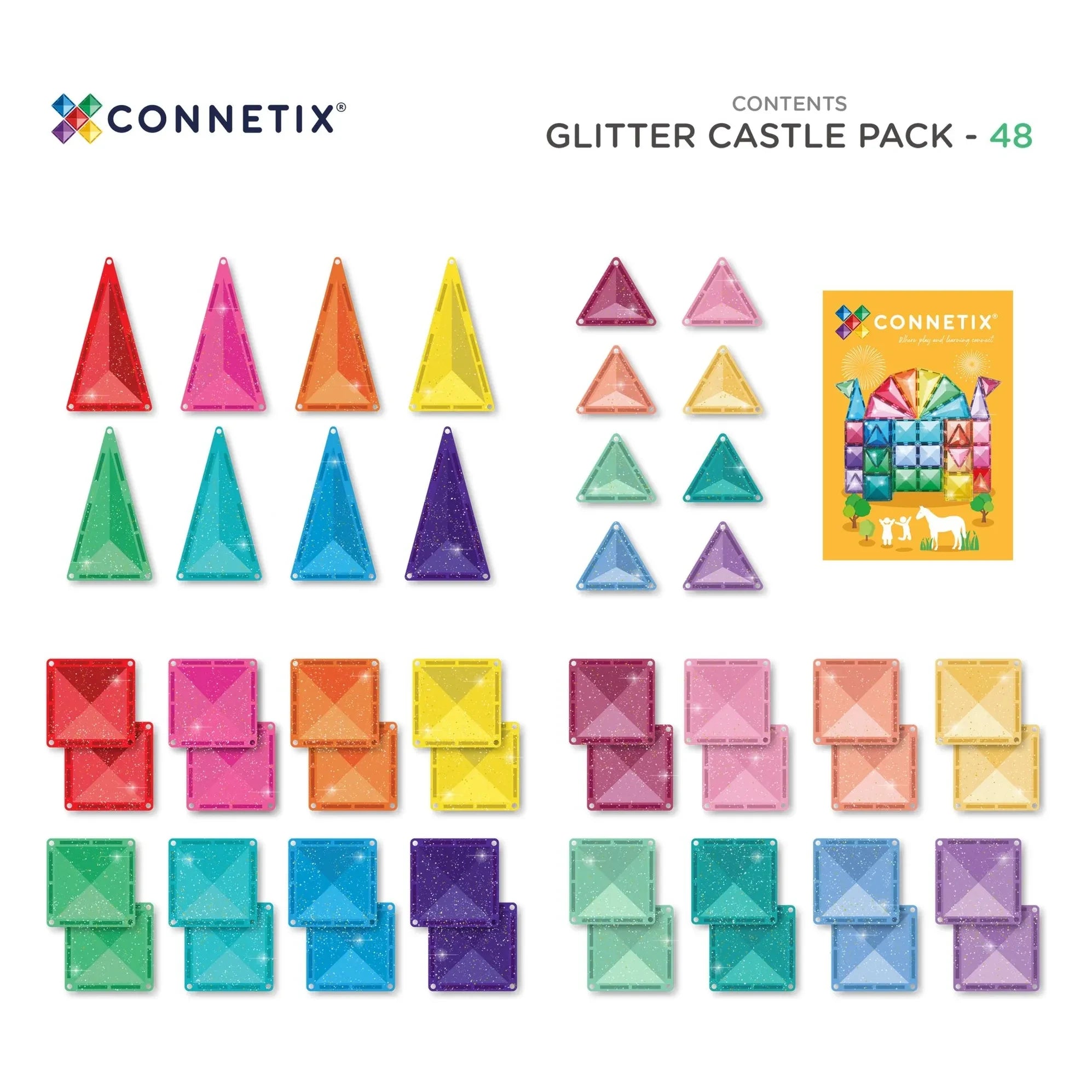 Connetix - Pack Castillo purpurina | Pastel
