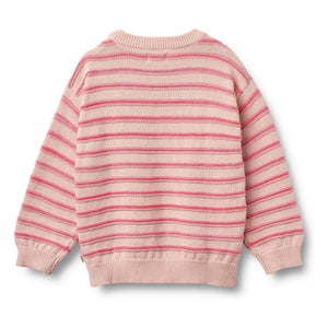 Wheat - Harlow Jersey de Jacquard de Algodón Orgánico a Rayas | Rosa Claro