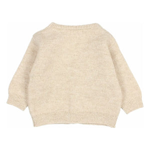 Cárdigan de bebé de fibra reciclada Búho | Beige