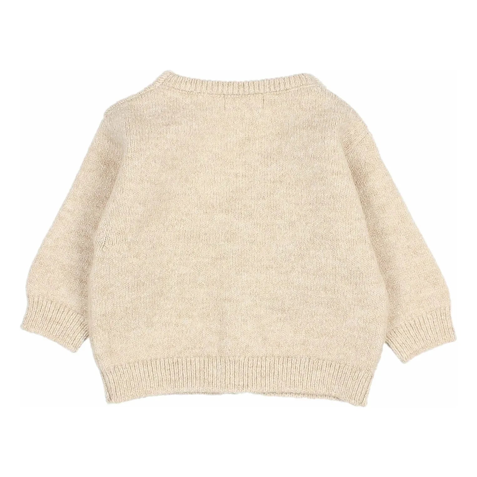 Cárdigan de bebé de fibra reciclada Búho | Beige
