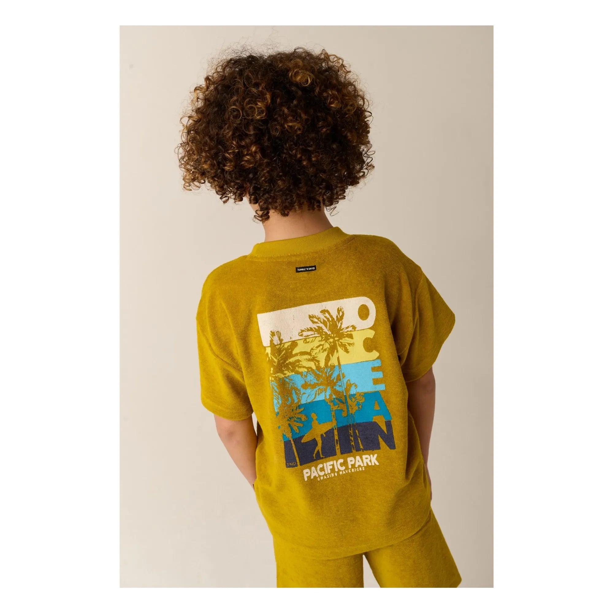 Tumble N'Dry - Camiseta Pacificus de algodón orgánico con textura de toalla | Mostaza