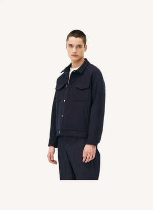 Noyoco - Chaqueta de lana reciclada Palma | Azul marino
