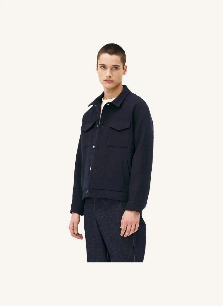 Noyoco - Chaqueta de lana reciclada Palma | Azul marino