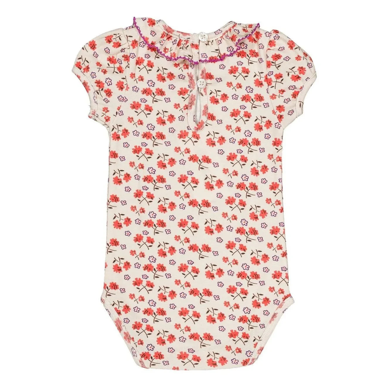 Hola Simone - Body de algodón orgánico con estampado floral Perrine | Blanco