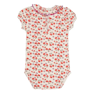 Hola Simone - Body de algodón orgánico con estampado floral Perrine | Blanco