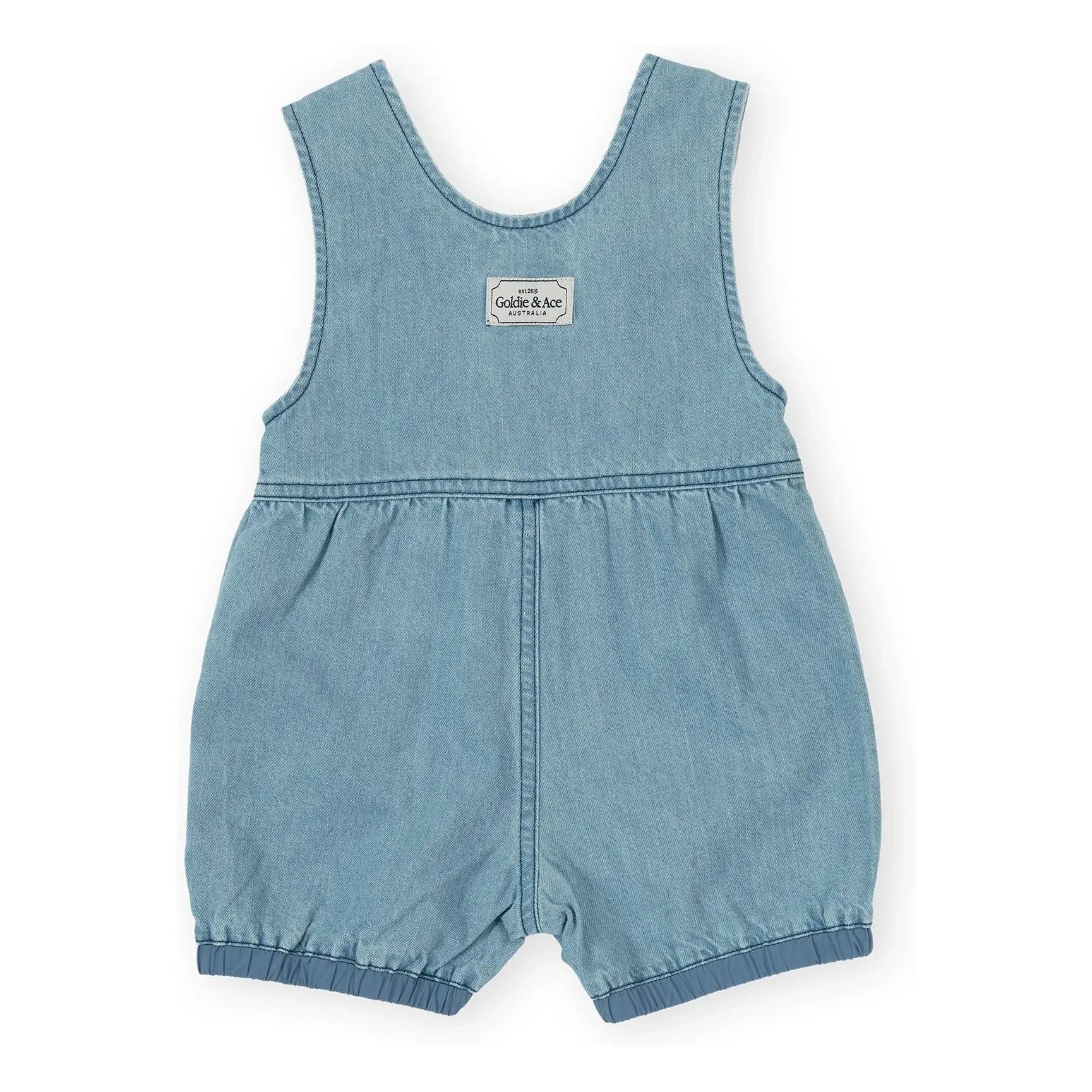 Goldie + Ace - Mono corto de chambray con fresas | Azul