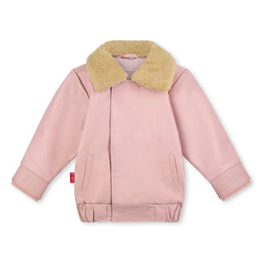 Fille Garçon - Chaqueta de cuero Sherpa Hold Ya Horses | Rosa empolvado