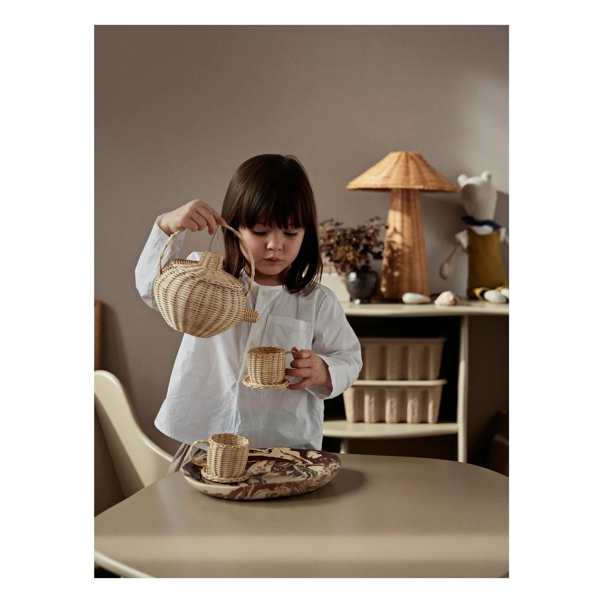 Ferm Living Kids - Juego de té de ratán | Natural