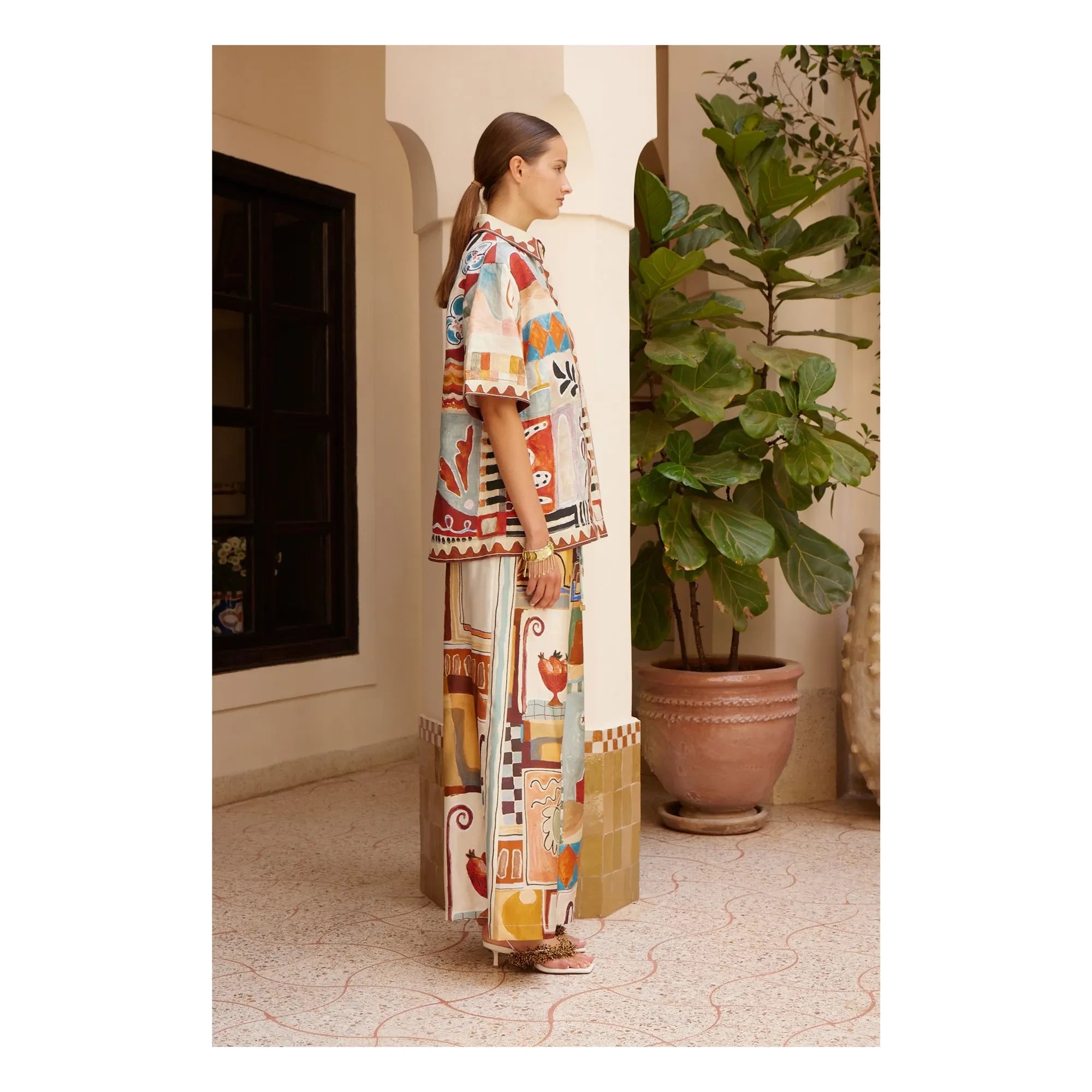 Alémais - Pantalón de seda Michelle | Crudo