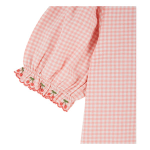 Emile et Ida - Blusa Bordada a Cuadros de Algodón Orgánico | Rosa