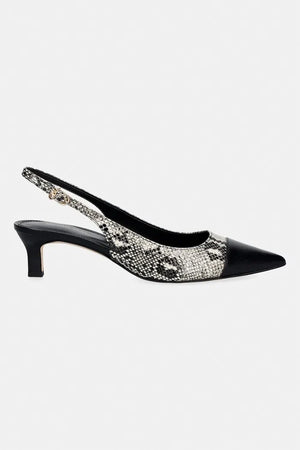 Zapatos de tacón Amara Toe Cap Sling Pump de cuero de MICHAEL Michael Kors
