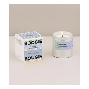 Boogie Bougie - Vela de ante plateado y neblina de chimenea