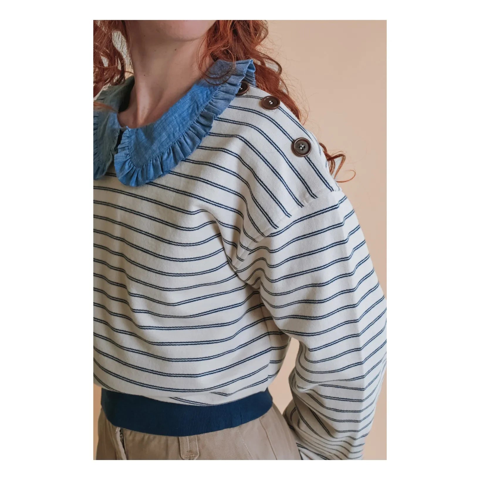 Emile et Ida - Ella Chambray Bluz | Mavi