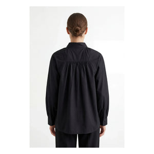 BELLEPIECE - Blusa de voile de algodón Paxos | Negro
