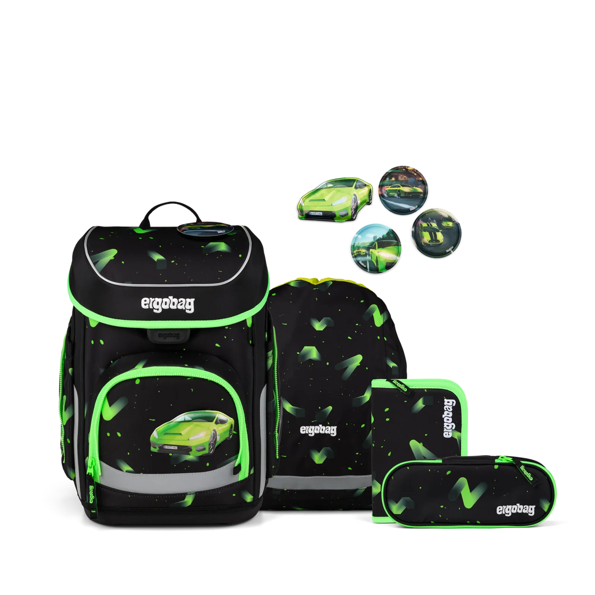 Ergobag - Set de Mochilas escolares cubo Beary Fast Lane