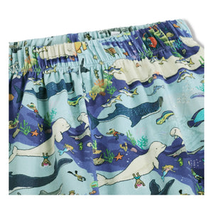 Molo - Ballenas Bale Pyjama Short de Algodón Orgánico | Azul