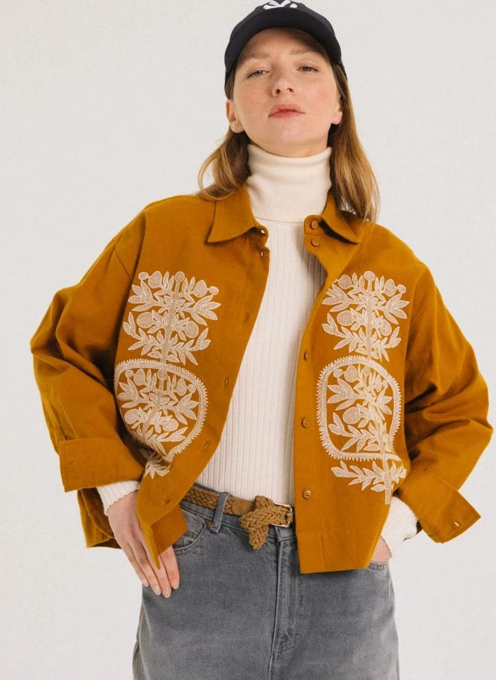 Tinsels - Usk Overshirt de algodón | color Yellow Curry